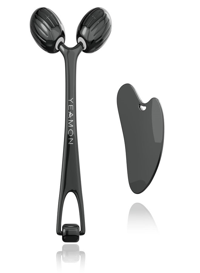 Yeamon Gua Sha Facial Tools and Face Roller Set, Facial Massage Tool for Women’s Skincare Routine,Cooling Stainless Steel Face Sculpting Eyes Roller Guasha for Daily Use or Self-Care Gift for Women - Image 1